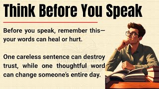 Think Before You Speak 🔥 II How Words Can Build or Destroy Your Life II English Listening practice
