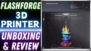 FLASHFORGE ADVENTURER 5M PRO 3D PRINTER UNBOXING & REVIEW!!!