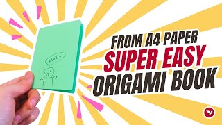 How to Make a Tiny Origami Notebook / Book from Single A4 Sheet - DIY Papercraft Tutorial