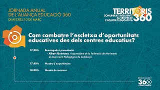 Benvinguda i presentació. Com combatre l'escletxa d'oportunitats educatives des de centres educatius?