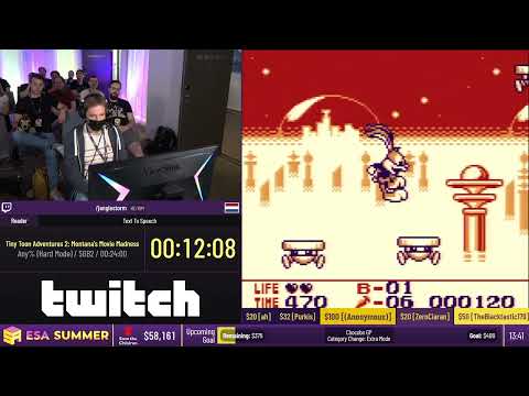 Tiny Toon Adventures 2: Montana's Movie Madness [Any% (Hard Mode)] by janglestorm - #ESASummer22