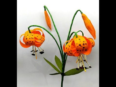How to make Crepe Paper Flower Michigan Lily / Lilium michiganense ( flower # 278)
