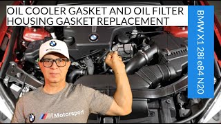 Oil Cooler Gasket And Oil Filter Housing Gasket Replacement DIY Tutorial | BMW X1 28i e84 N20