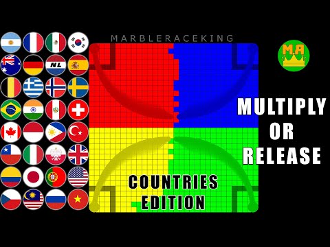 Multiply or Release Countries Marble Race in Algodoo \ Marble Race King