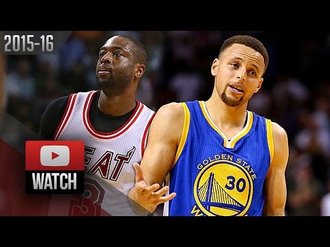 Stephen Curry vs Dwyane Wade EPIC DUEL Highlights (2016.02.24) Heat vs Warriors - MUST Watch!
