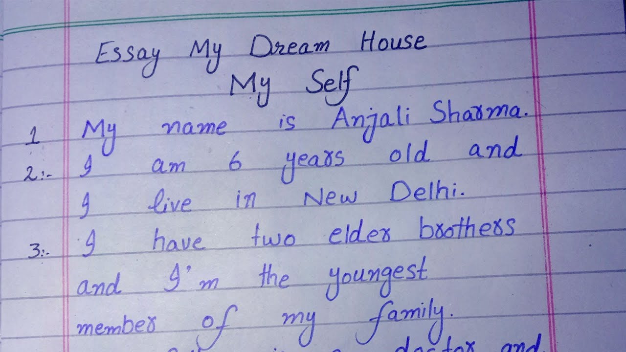 My Dream House Essay for Class 1| dream House 10 Lines| SR Handwriting