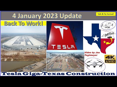 Steel going vertical & Robots arrive! 4 January 2023 Giga Texas Construction Update (07:55AM)