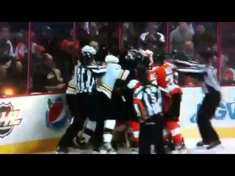 Hit to Horton Bruins v .Flyers 1.22.12 [2]