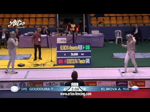 Cadets Women Sabre Indiv Semifinal01 Goudoura GRE vs Klimova RUS