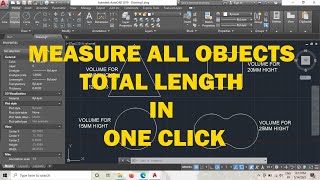 MEASURE TOTAL LENGTH OF MULTIPLE LINES USING SINGLE CLICK IN AUTOCAD
