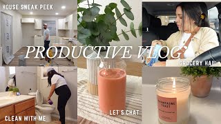 PRODUCTIVE VLOG: House Sneak Peek, Clean With Me, Grocery Haul, & More!