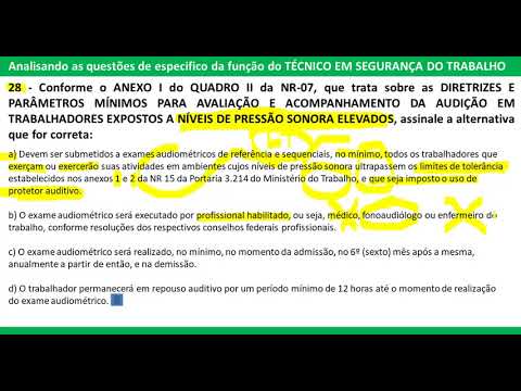 ELETROBRAS - CONCURSO - QUESTÃO SENDO ANALISADA - SEGURANÇA DO TRABALHO