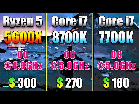 Ryzen 5 5600X OC @4.6GHz vs Core i7 8700K OC @5.0GHz vs Core i7 7700K OC @5.0GHz | PC Gaming Tested