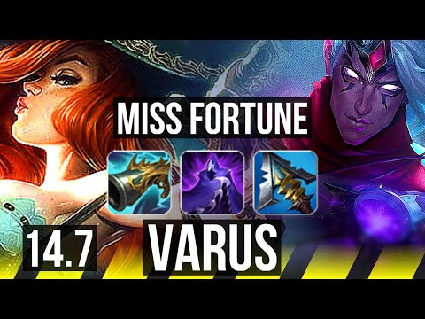 MISS FORTUNE & Blitzcrank vs VARUS & Braum (ADC) | 12/1/7, Legendary, 800+ games | EUW Master | 14.7