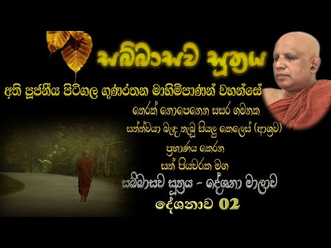 Sabbasawa Sutta 02 - සබ්බාසව සූත්‍ර දේශනා මාලාව 02 - අති පූජනීය පිටිගල ගුණරතන මාහිමිපාණන් වහන්සේ