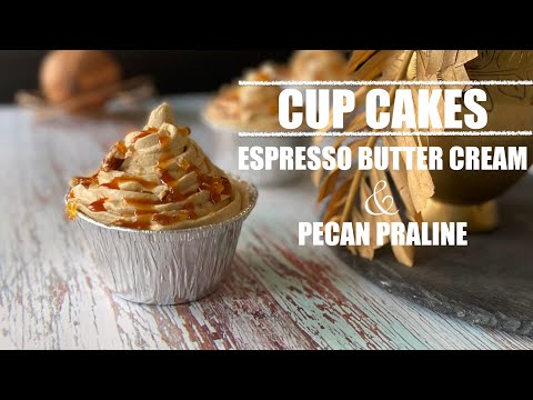 Cupcake Recipe - Espresso Buttercream and Praline Cupcake recipe. Christmas Special cake