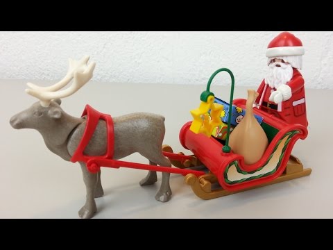 Playmobil Reindeer Sleigh 5590 with Santa Claus unpacking gifts