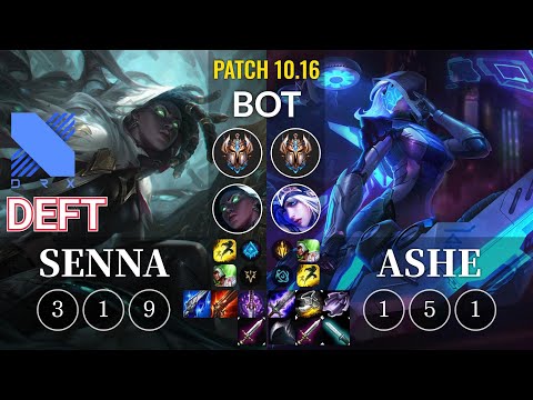 DRX Deft Senna vs Ashe Bot - KR Patch 10.16