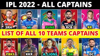 IPL 2022 Captains | Final Name Of All 10 IPL Teams Captains For IPL 2022 | IPL 2022 Mega Auction