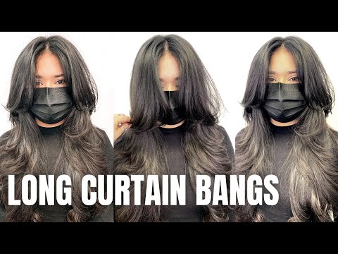How To Cut LONG CURTAIN BANGS With Layers Like A Pro...