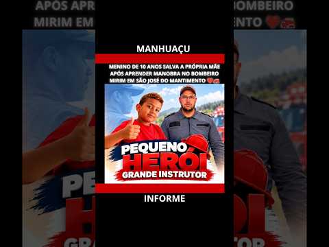 MENINO DE 10 ANOS SALVA A PRÓPRIA MÃE APÓS APRENDER MANOBRA NO BOMBEIRO MIRIM EM SÃO JOSÉ DO MANTIME