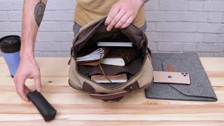 Рюкзак текстильний дорожній унісекс на два відділення 20616 Vintage бежевий