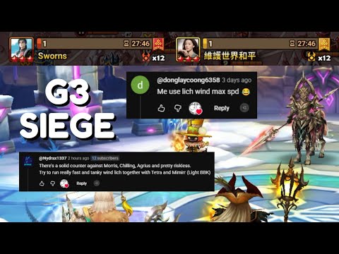 G3 SIEGE : Sworns / 維護世界和平 - The Best Zero-Risk Counter to Morris Chilling Agrius! - Summoners War
