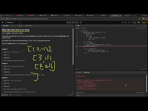 Leetcode Easy Problem 2815 Max Pair Sum In An Array Devops Python Practice
