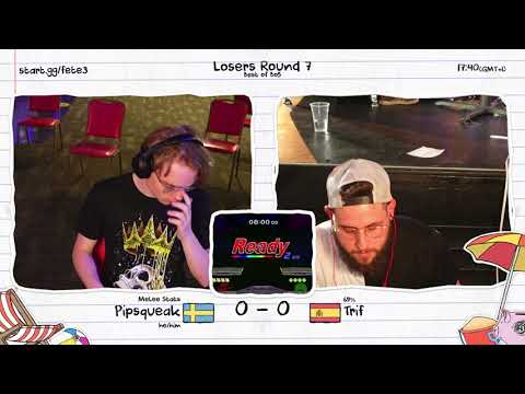 Fête 3 - Melee Stats | Pipsqueak (Falco) vs. 69% | Trif (Peach) - Losers Round 7