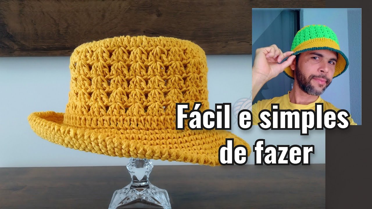 CHAPÉU DE CROCHÊ: PASSO A PASSO COMPLETO  @MulekeArtesao