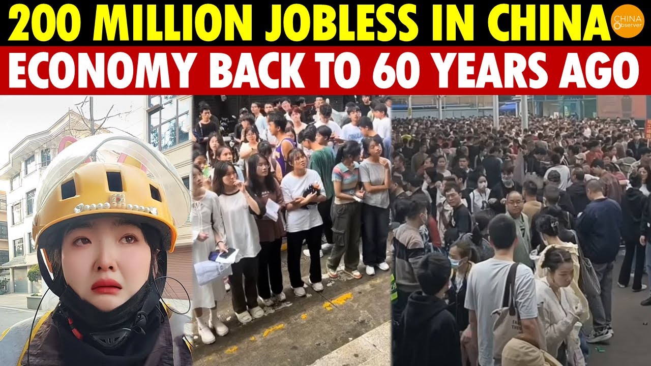200 Million Jobless in China, Economy Back to 60 Years Ago, Women Flock to Delivery Jobs for $0.3/HR