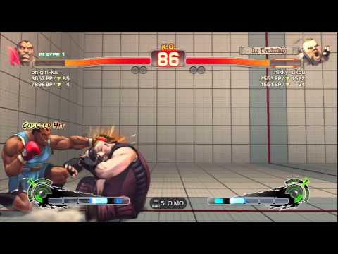 onigiri-kai (Balrog) Vs hikky_sikou (Rufus) SSF4 AE Ranked Matches - PSN