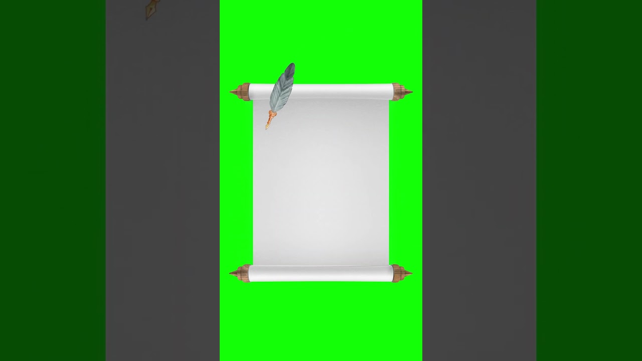 📜 Scroll Opening with Feather Pen | Green Screen | Free to Use