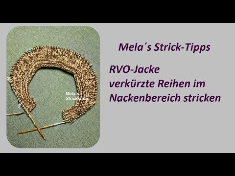 RVO-Jacke, verkürzte Reihen im Nackenbereich stricken