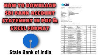 SBI Bank/ How to Download SBI Bank A/C Statement in Pdf & Excel Format / SBI Corporate A/C Statement