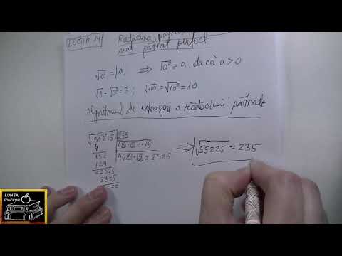 Lectia 14 (matematică gimnaziu): Radacina pătrată a unui număr natural pătrat perfect.