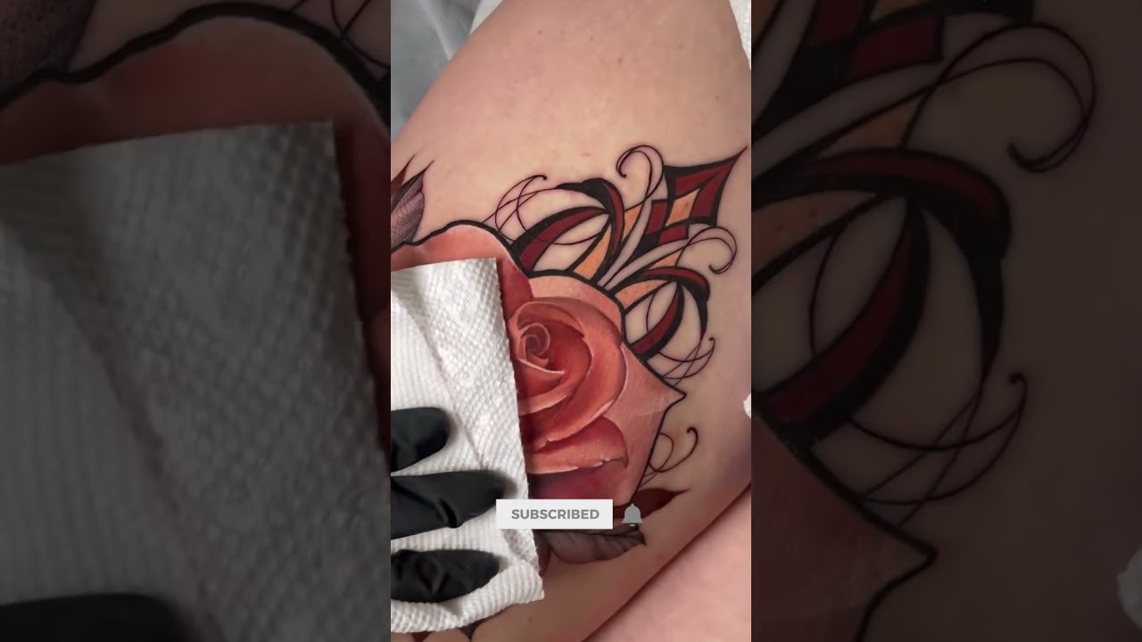 Awesome Rose Tattoo By @Antonina Rostra