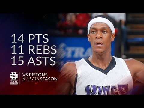 Rajon Rondo 14 pts 11 rebs 15 asts vs Pistons 15/16 season