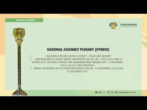 NATIONAL ASSEMBLY PLENARY, 3 December 2025