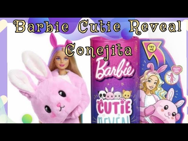 Vídeo relacionado con Barbie Cutie Reveal Serie Abracitos Muñeca con Disfraz de Conejito y Accesorios, Incluidas 10 sorpresas, una función de Cambio de Color y una minimascota, JJP65
