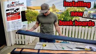 Replacing broken bunk boards with Caliber BUNK WRAP for tracker pro 170 install