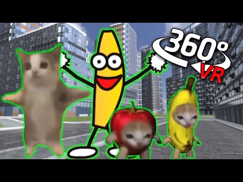 360° Peanut Butter Jelly Time with Happy Happy Happy Cat in CHASES YOU in CITY VR/4K