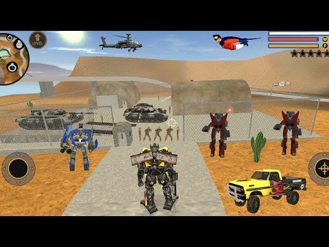 Vegas Crime Simulator (Transformer Fight Army Tank & Car Robot) Dual Army Tank Fight - Gameplay HD