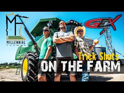 Trick Shots on the Farm with the Millennial Farmer 🚜 Gould Brothers