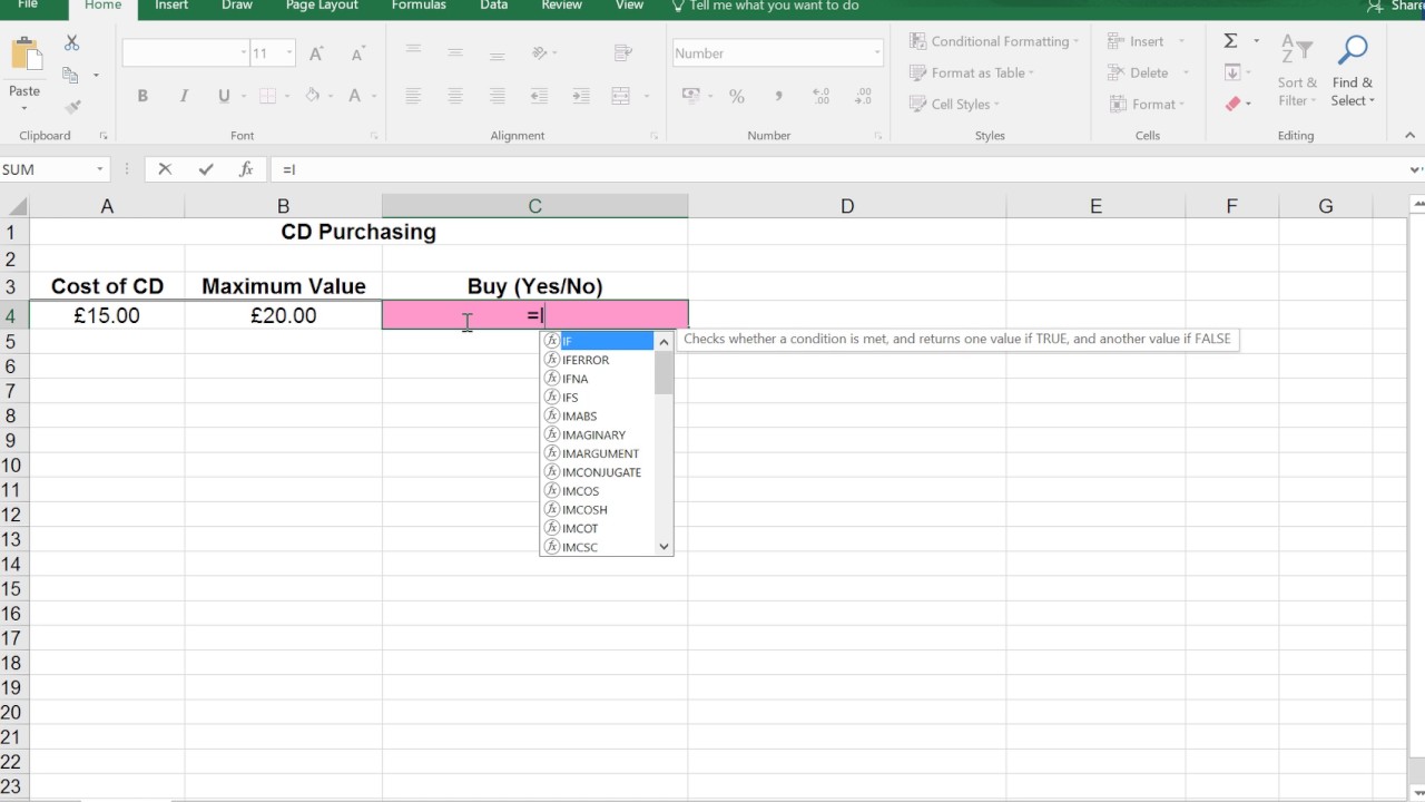 Module 1 -  Spreadsheets - CD Buying