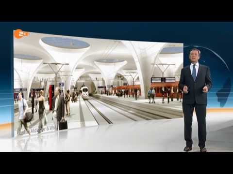 04.08.2014 ZDF heute journal - Stuttgart 21, Baustart neben Pannen