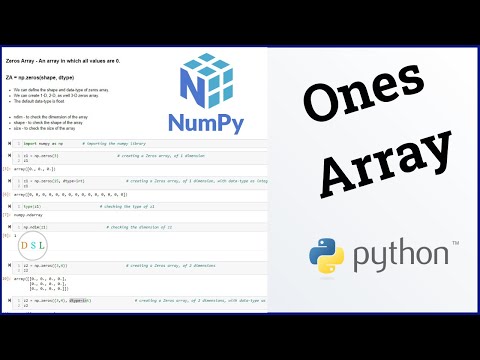 Python Numpy Tutorial 3 Ones Array Np Ones