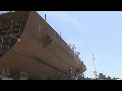 Eastern Shipbuilding group hosts traditional keel laying ceremony for newest Coast Guard Cutter
