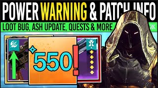 Destiny 2: POWER WARNING & DELAYED CHANGES! Ash UPDATE, New Loot, Portal Revamp & Reset (9 Sept)