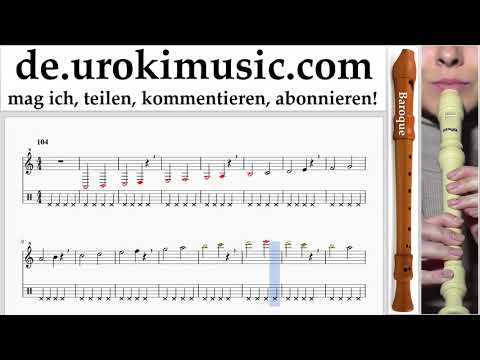 Blockflötenunterricht B. Shakira - Me Enamoré Noten Lernen Teil#1 um-i995
